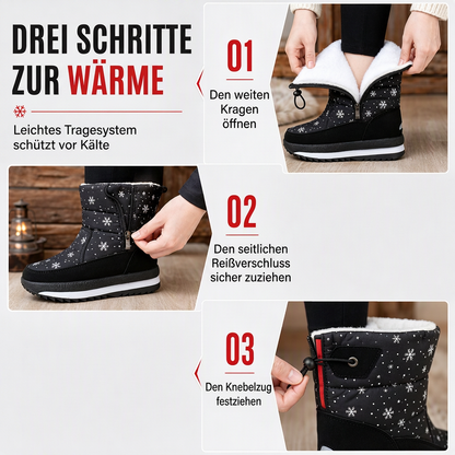Damen Winter Hochstiefel Wasserdicht Rutschfest Outdoor Schnee-Stiefel mit Dick Plüschfutter und Dicke Sohle