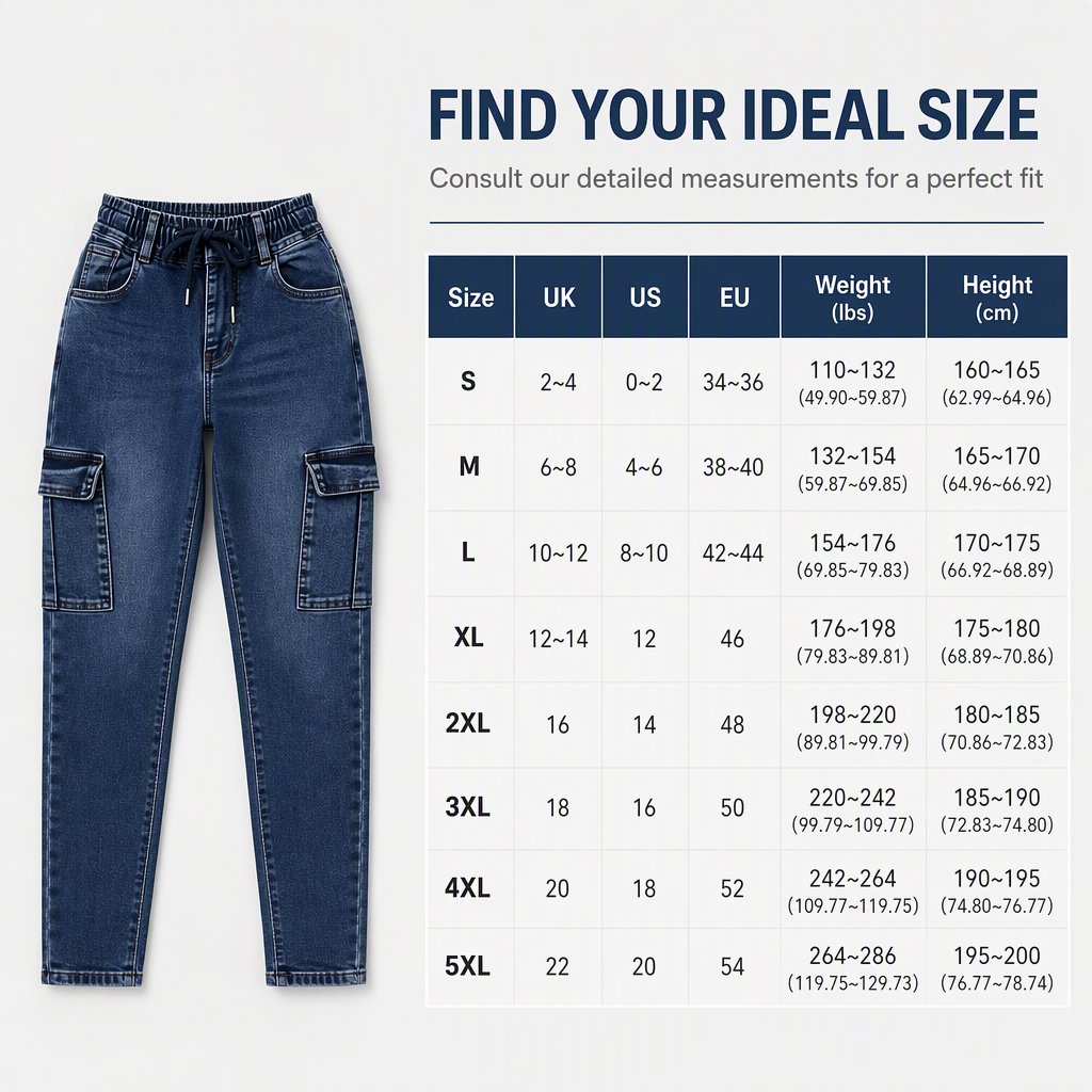 Damen High-Waist elastische Cargo-Jeggings mit Kordelzug, Skinny Jeanshose