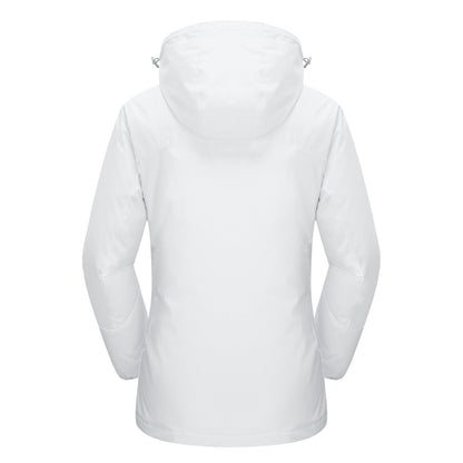 3-in-1 wasserdichter Wintermantel, mit Fleece gefüttert, zweiteiliger Anzug, Ski- und Wanderjacke mit Kapuze