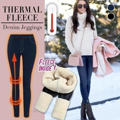 Denim-Jeggings aus Thermofleece