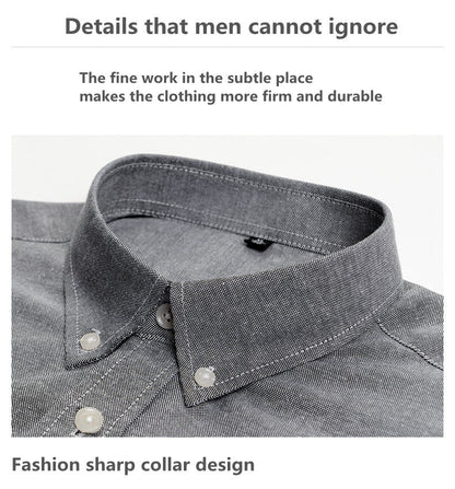 Herren Oxford Textil Reinfarbe Langarmhemd