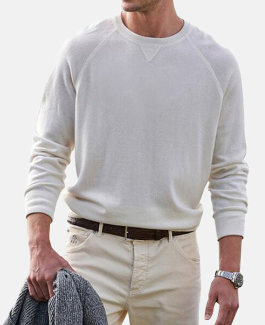 Basic Einfarbig Rundhalsausschnitt Langärmliges Sweatshirt