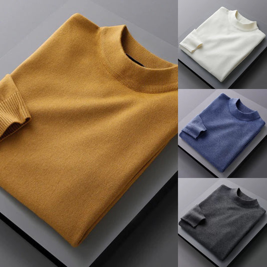 【Neu eingetroffen - 49% Rabatt】Einfarbiger Pullover mit halbem Rollkragen in großen Größen