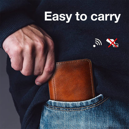 Multifunktionale RFID-Blockierung Wasserdichte, langlebige Brieftasche aus echtem Leder