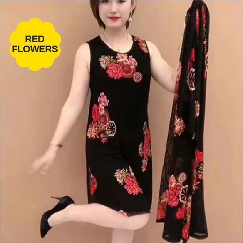 Kleid mit Blumendruck für Damen-6
