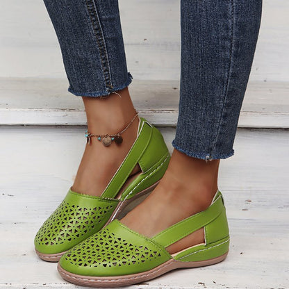 Frauen Keile Orthopdische aushhlen PU Sommer Vintage Sandalen