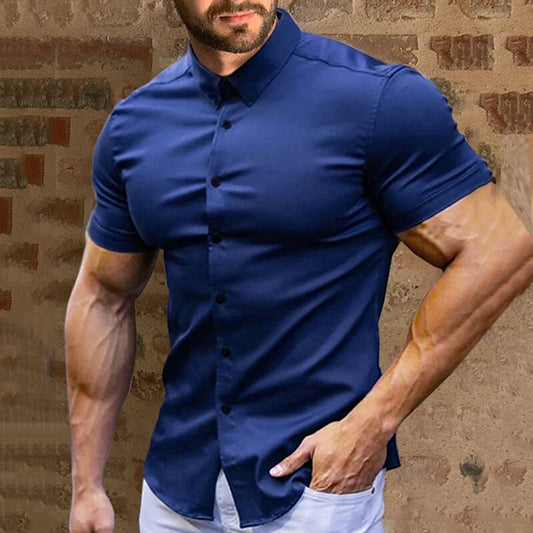 Lifebymore®Herren Hemden mit Knopfleiste ohne Eisen