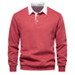 Lässiges Herbst-Sweatshirt für Herren mit langen Ärmeln und Revers -  Weihnachtsgeschenk