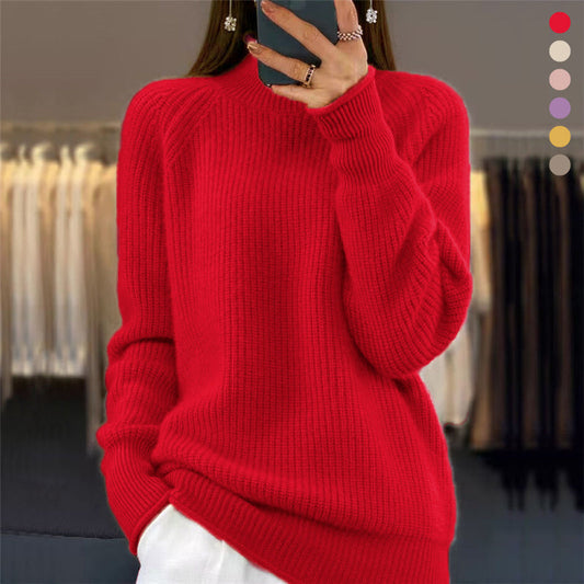 💥Neujahrsrabatt - 50% RABATT💥Einfarbiger einfacher Pullover mit Stehkragen für Frauen